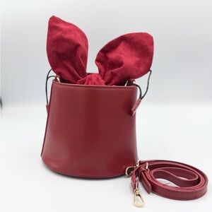 Stylish Burgundy Mini Bucket Bag